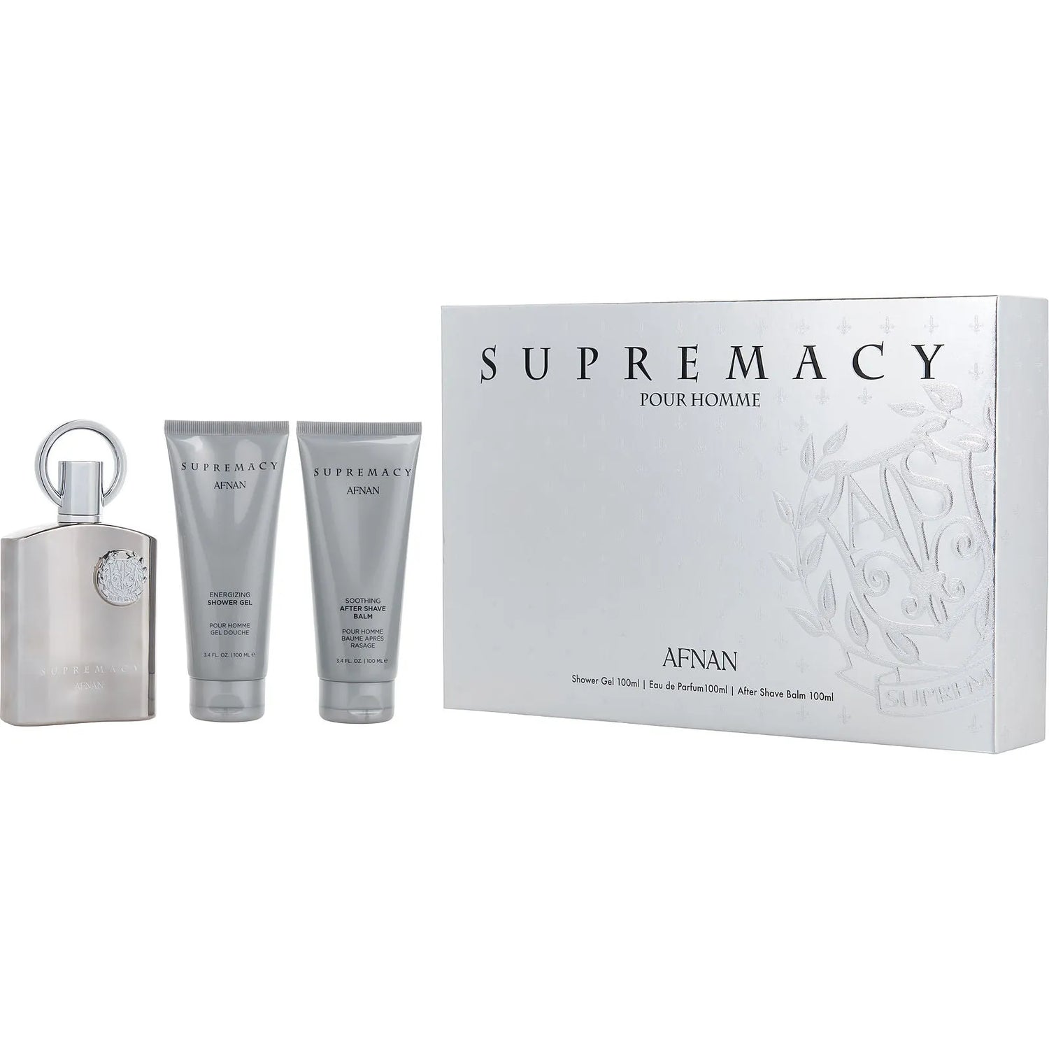 Afnan Supremacy Silver EDP (M) / 3 Pc SP 100 ml; AS 100 ml; SG 100 ml