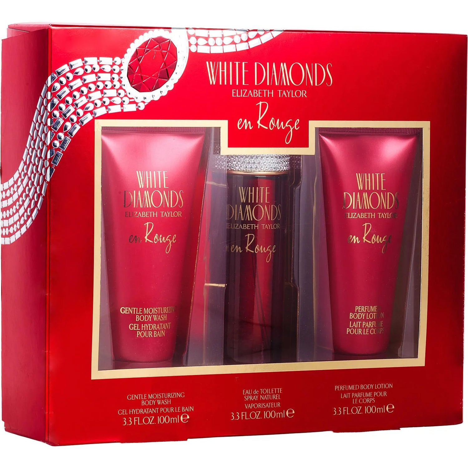 Elizabeth Taylor White Diamond En Rouge EDT (W) / 3 Pc SP 100 ml; BW 100 ml; BL 100 ml