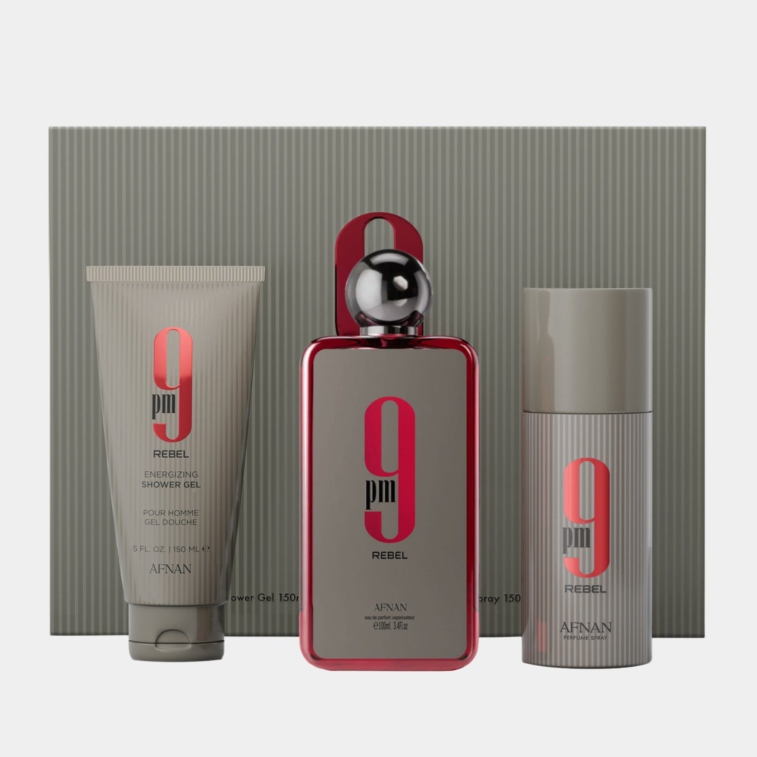 Afnan 9PM Rebel EDP (U) / 3 Pc SP 100 ml; SG 150 ml; DEO 150 ml