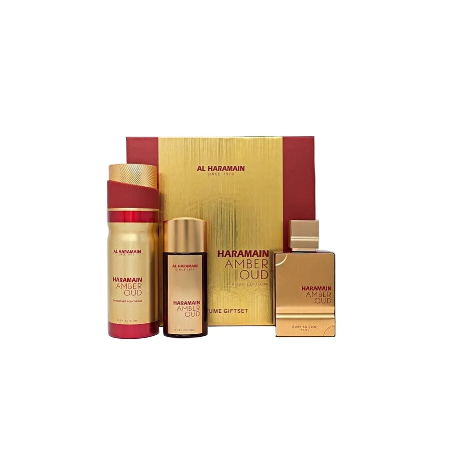 Al Haramain Amber Oud - Ruby Edition EDP (U) / 3 Pc SP 75 ml; SP 30 ml; BS 6.6 oz