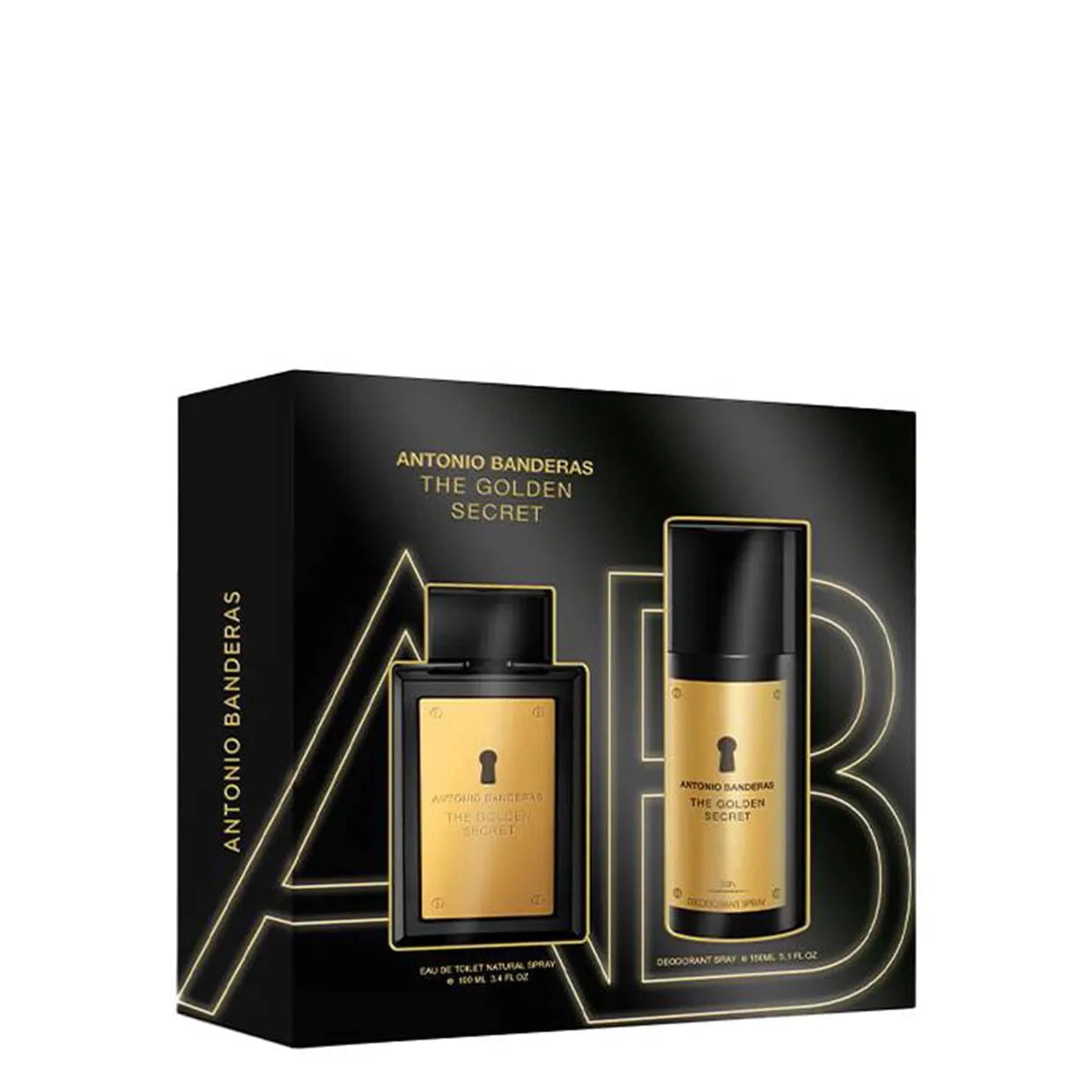 Antonio Banderas The Secret Golden EDT (M) / 2 Pc SP 100 ml; DEO 150 ml