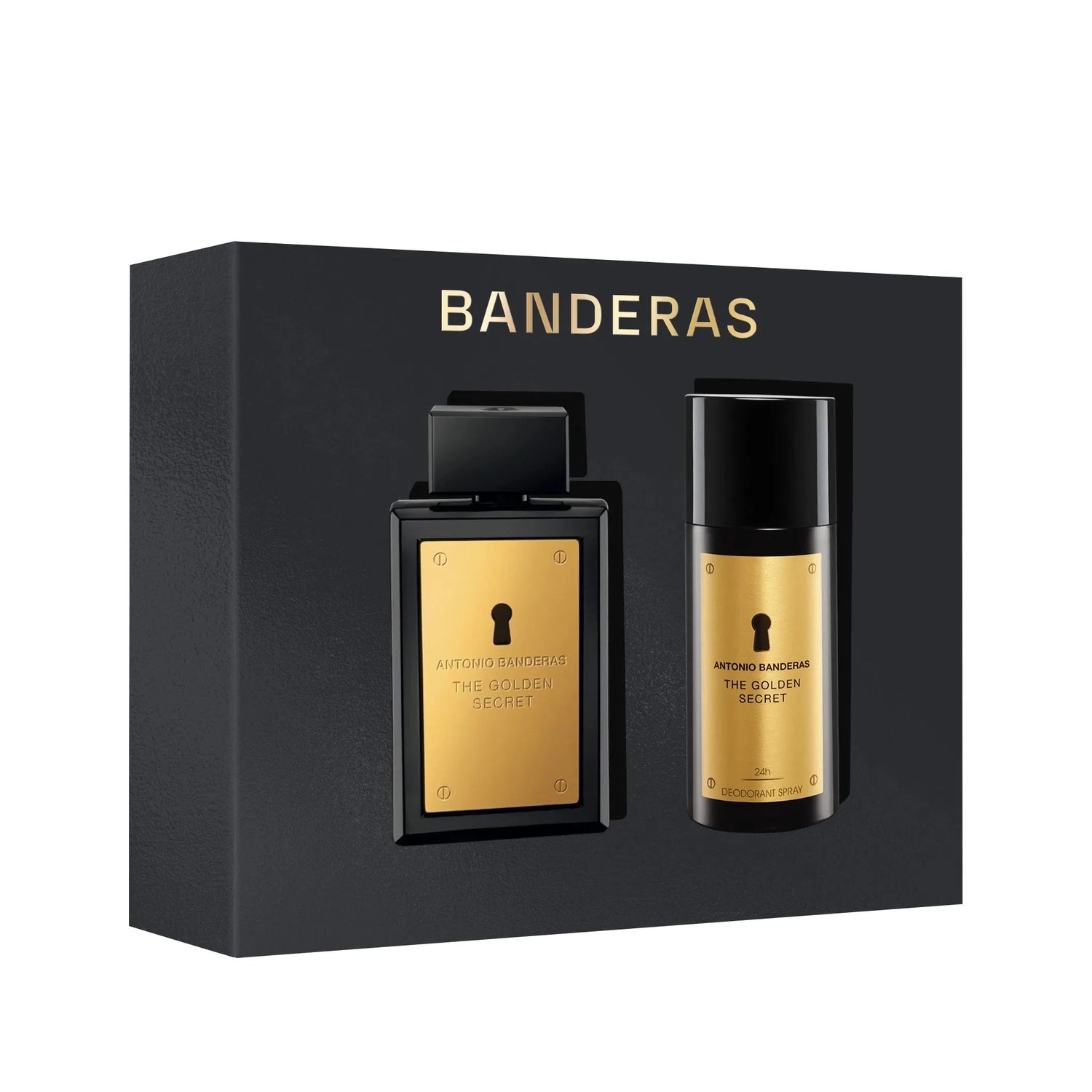 Antonio Banderas The Secret Golden EDT (M) / 2 Pc SP 100 ml; DEO 150 ml