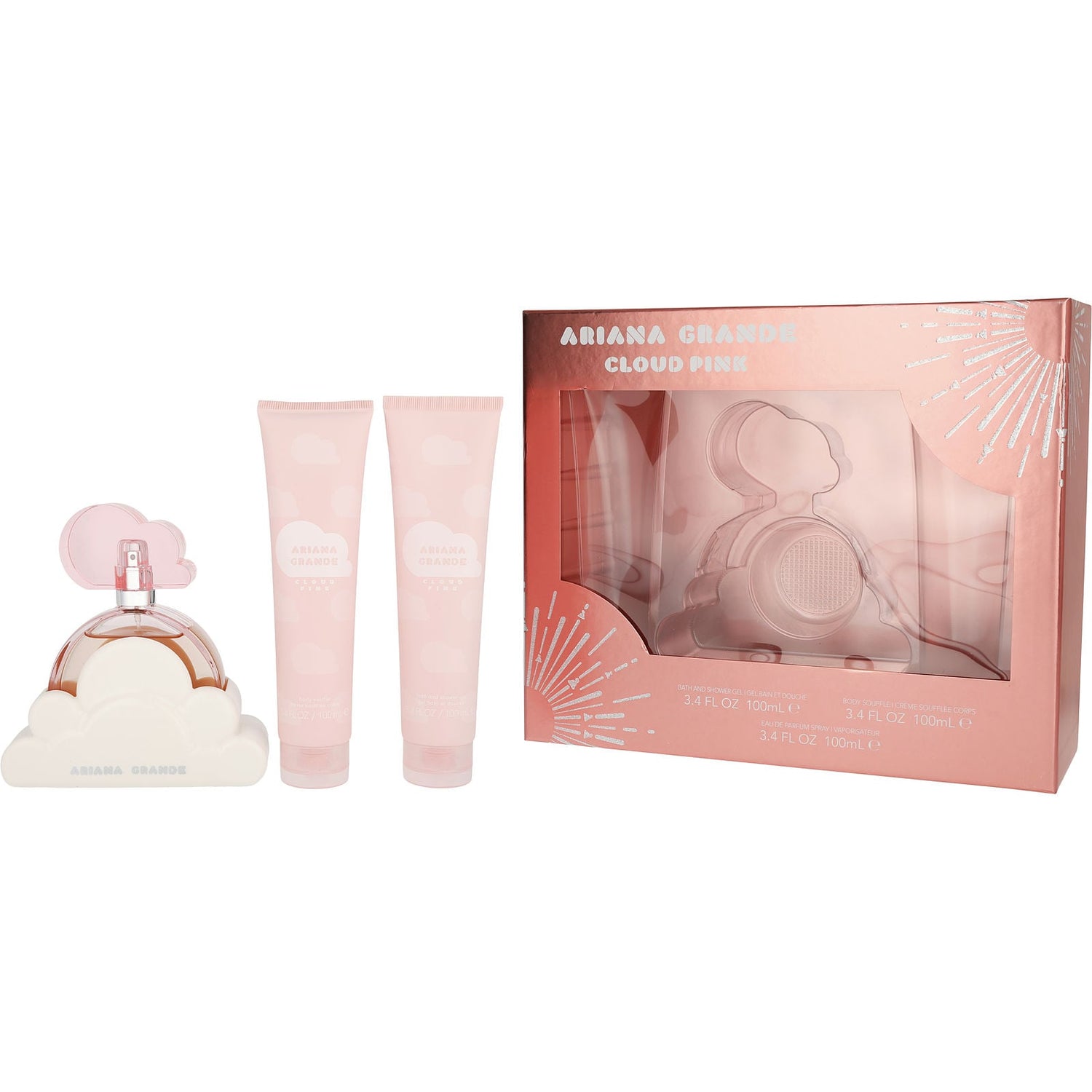 Ariana Grande Cloud Pink EDP (W) / 3 Pc SP 100 ml; SG 100 ml; Body Soufflé 100 ml