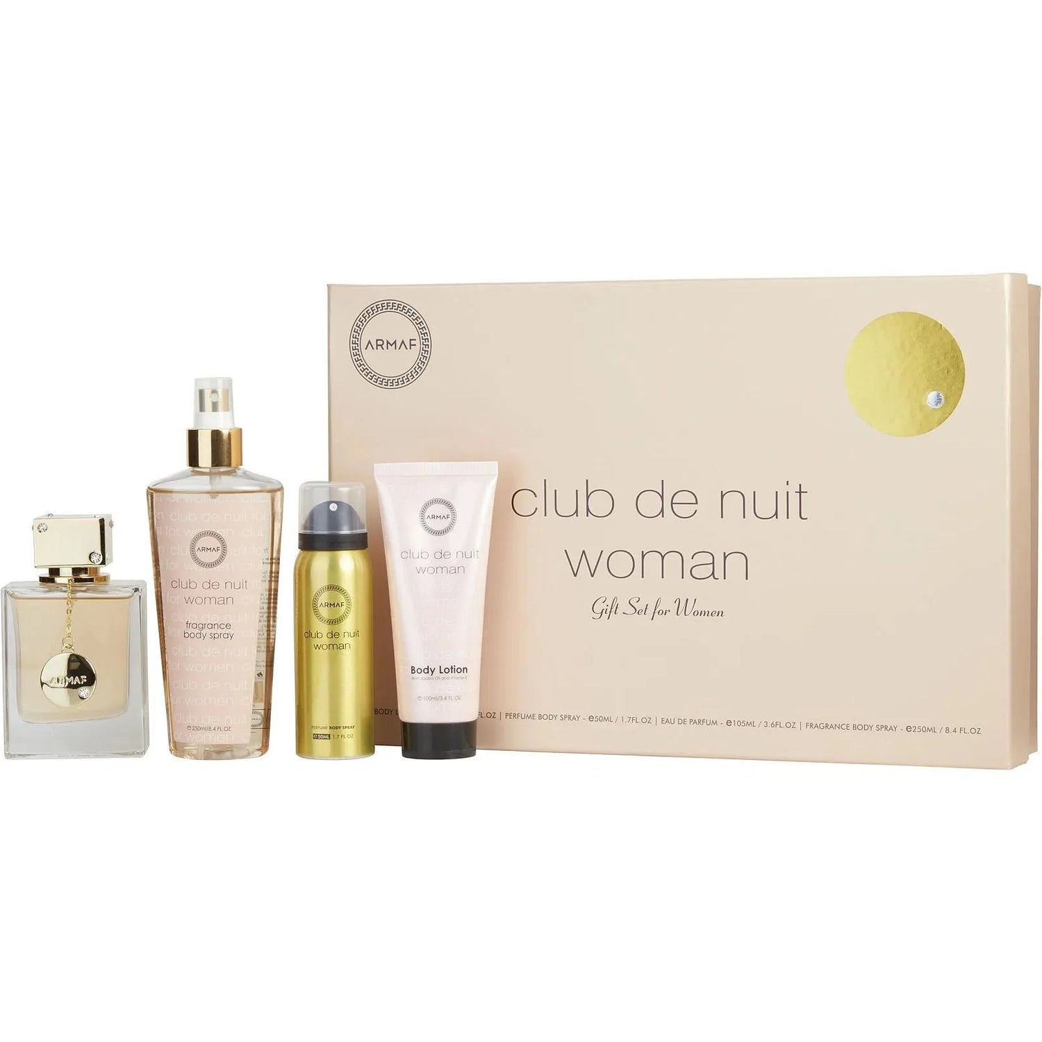 Armaf Club de Nuit Woman *Daño Consultar Personal*  EDP (W) / 4 Pc SP 105 ml; BL 100 ml; DEO 50 ml; BS 250 ml