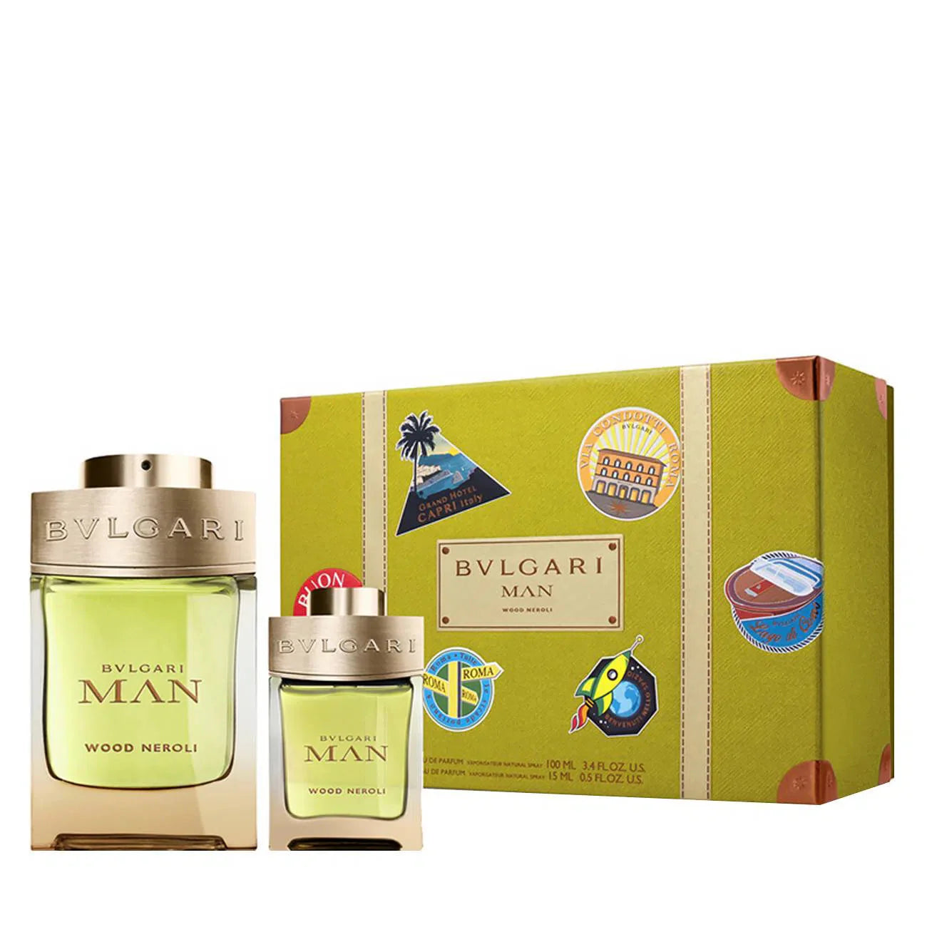 Bvlgari Man Wood Neroli EDP (M) / 2 Pc SP 100 ml; Mini SP 15 ml