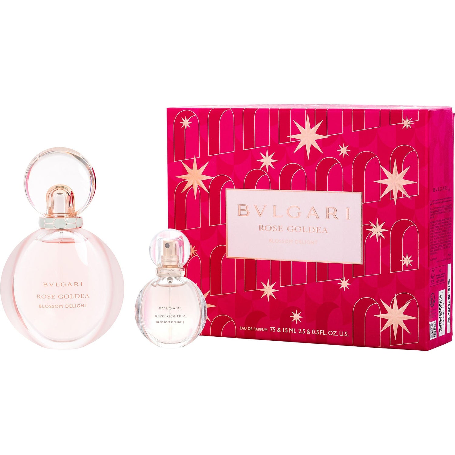 Bvlgari Rose Goldea Blossom Delight EDP (W) / 2 Pc SP 75 ml; Mini SP 15 ml