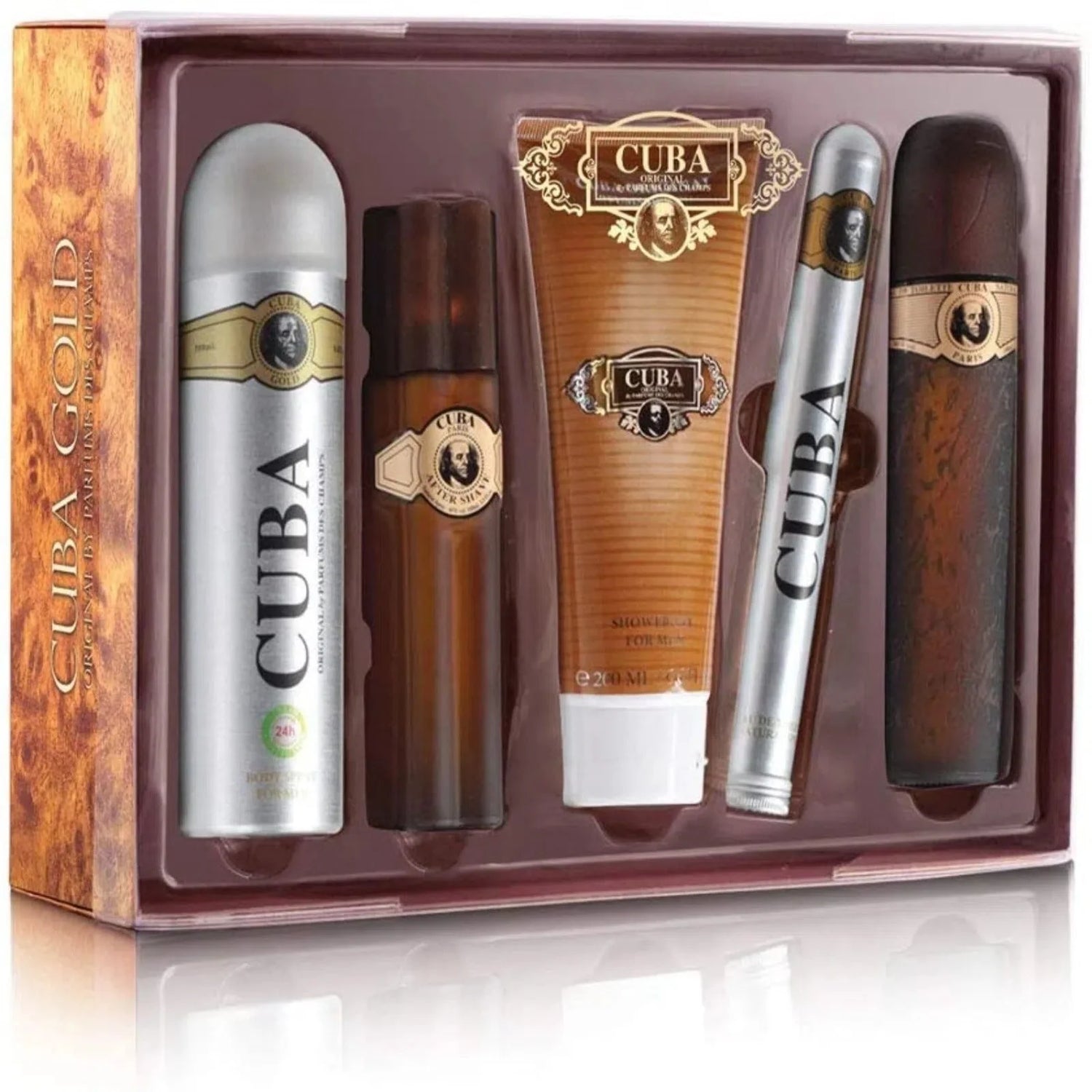 Cuba Gold EDT (M) / 5 Pc SP 100 ml; SP 35 ml; ASB 100 ml; DEO 200 ml; SG 200 ml