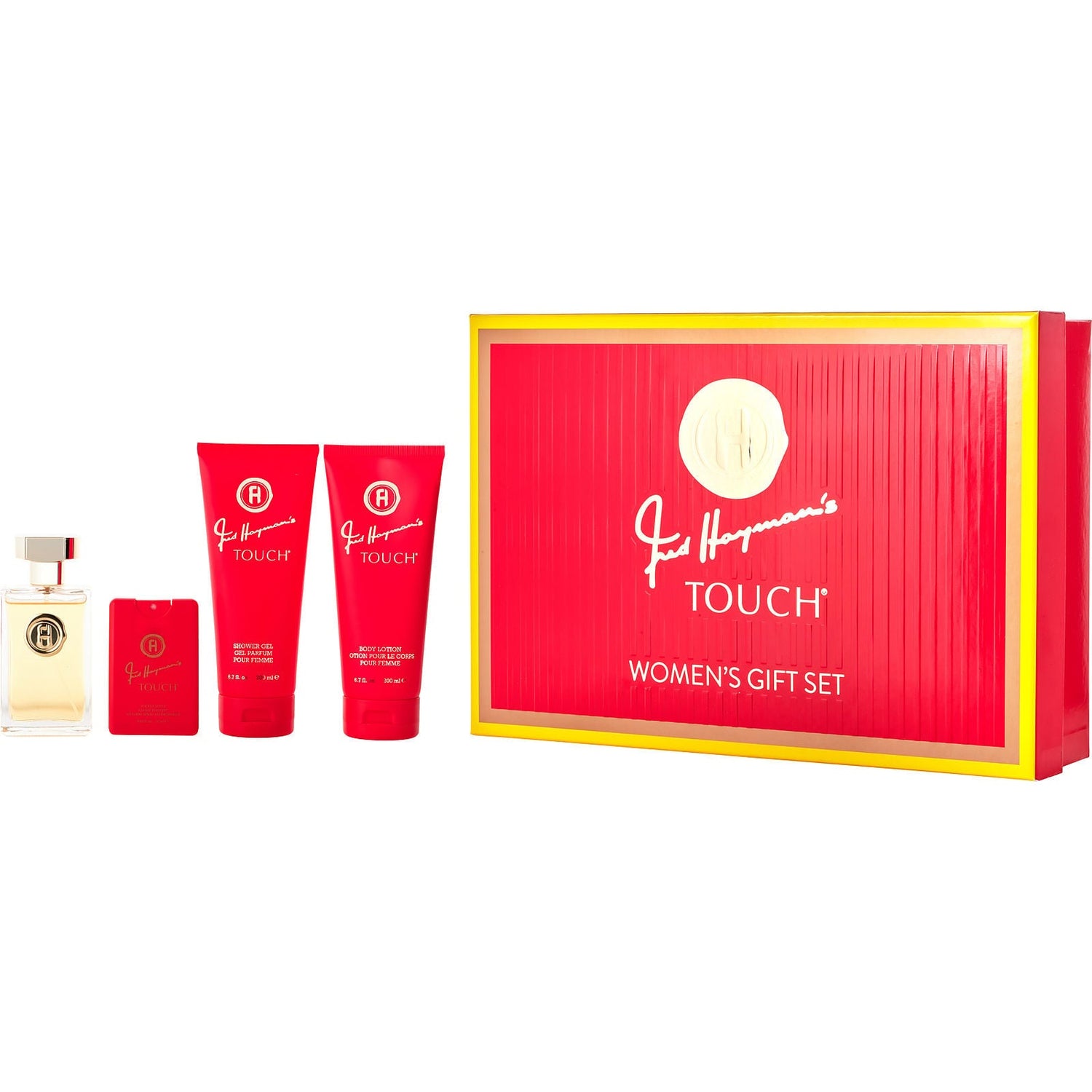 Fred Hayman Touch EDT (W) / 4 Pc SP 100 ml; Mini SP 18 ml; BL 200 ml; SG 200 ml