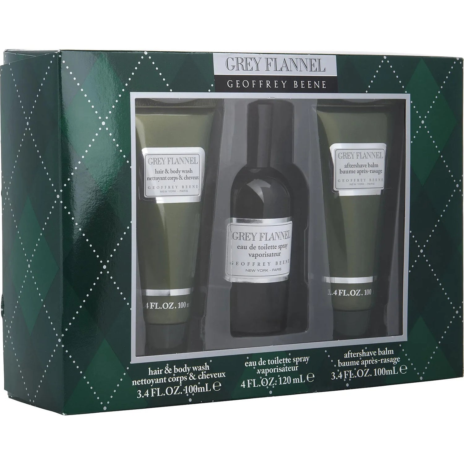 Geoffrey Beene Grey Flannel EDT (M) / 3 Pc SP 120 ml; AS 120 ml; SG 120 ml