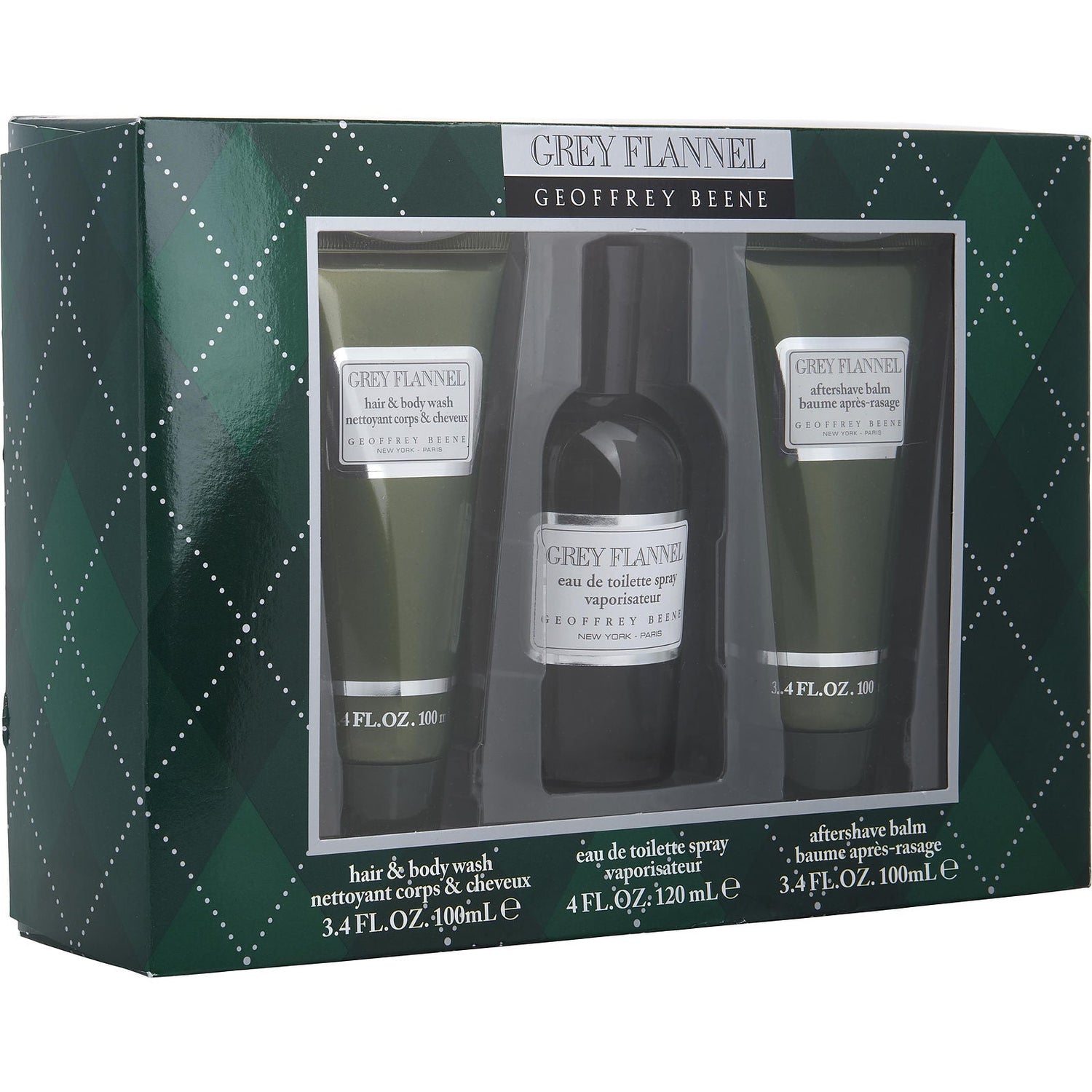 Geoffrey Beene Grey Flannel EDT (M) / 3 Pc SP 120 ml; SG 100 ml; AS 100 ml