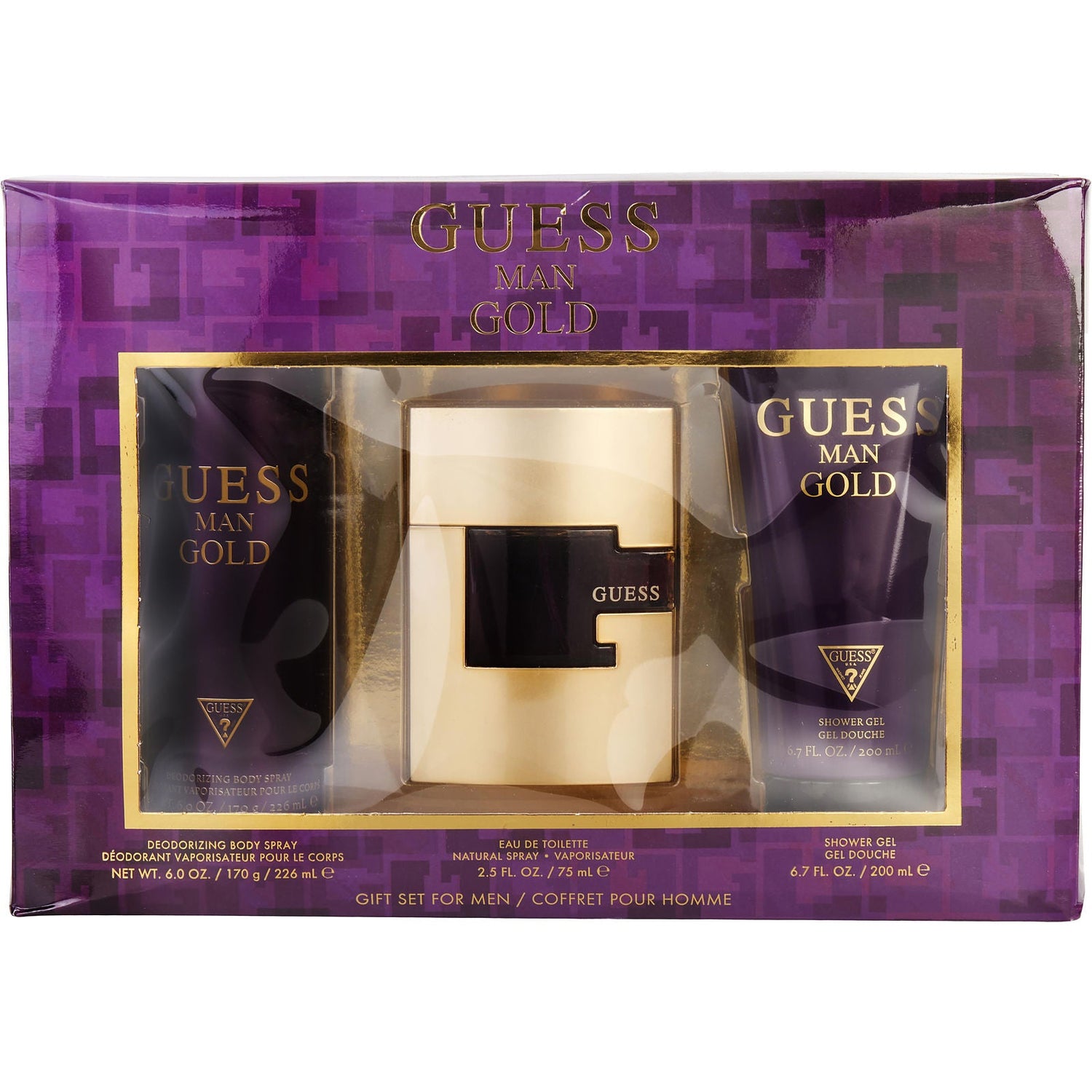 Guess Man Gold EDT (M) / 3 Pc SP 75 ml; SG 200 ml; DEO