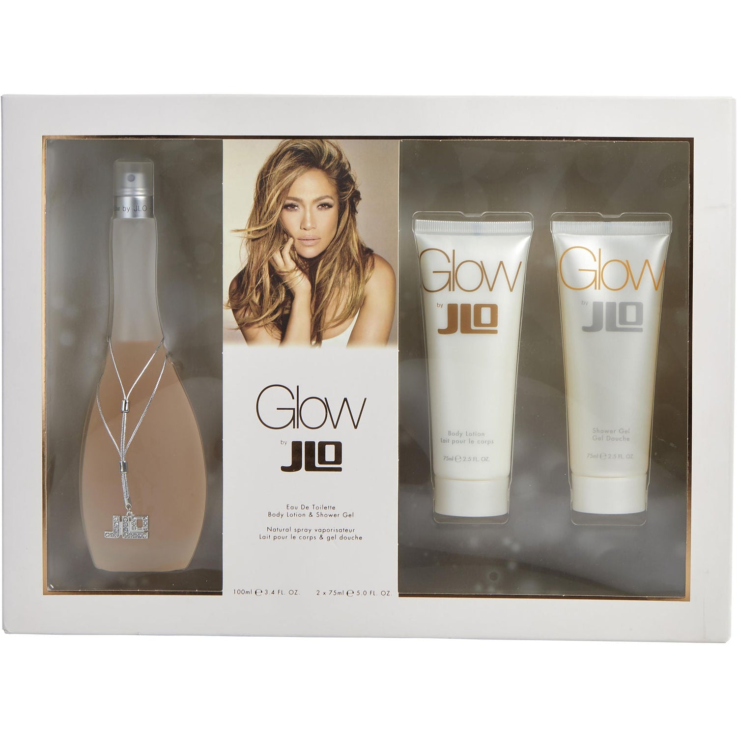 Jennifer Lopez Glow EDT (W) / 3 Pc SP 100 ml; BL 75 ml; SG 75 ml