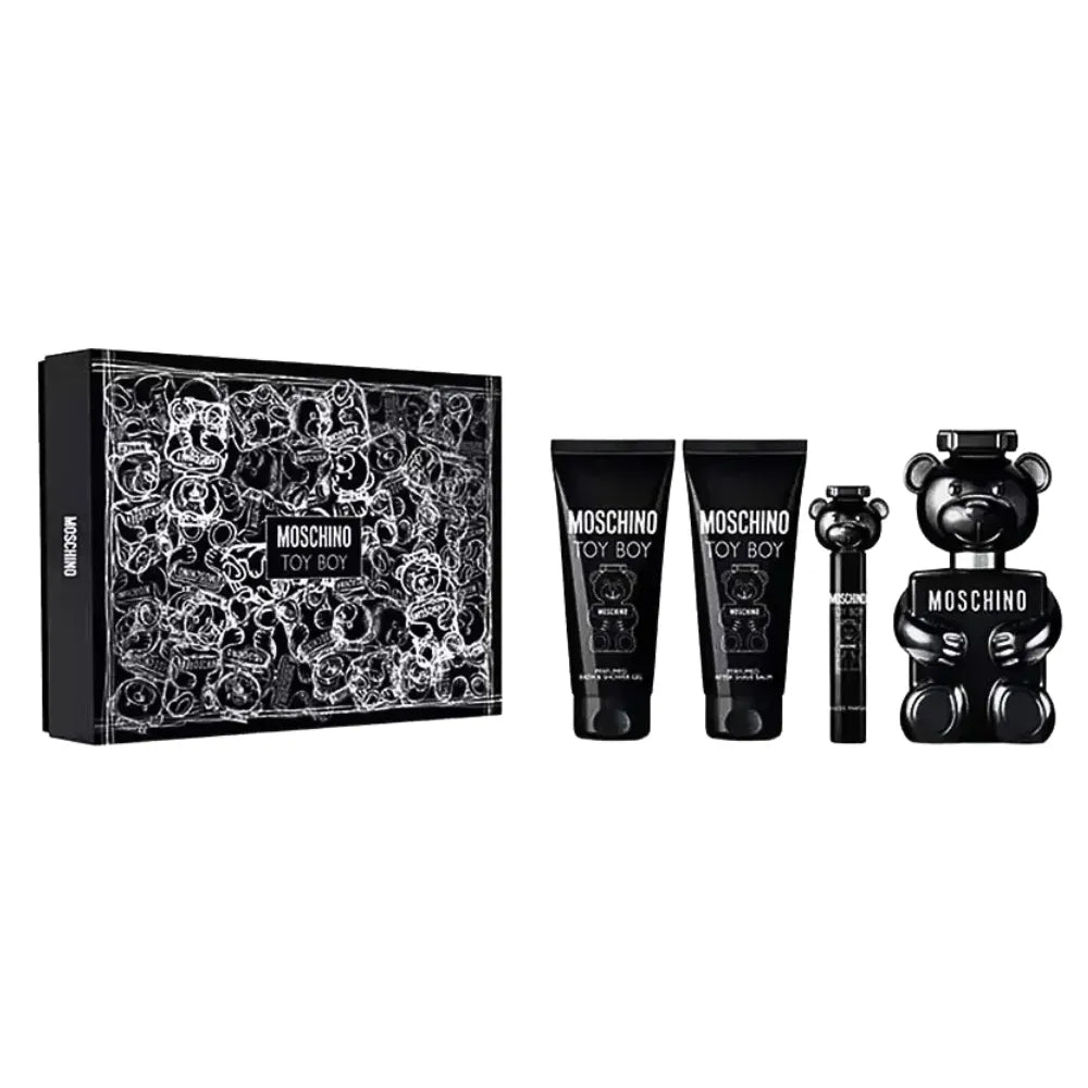 Moschino Toy Boy EDP (M) / 4 Pc SP 100 ml; AS 100 ml; SG 100 ml; Mini SP 10 ml