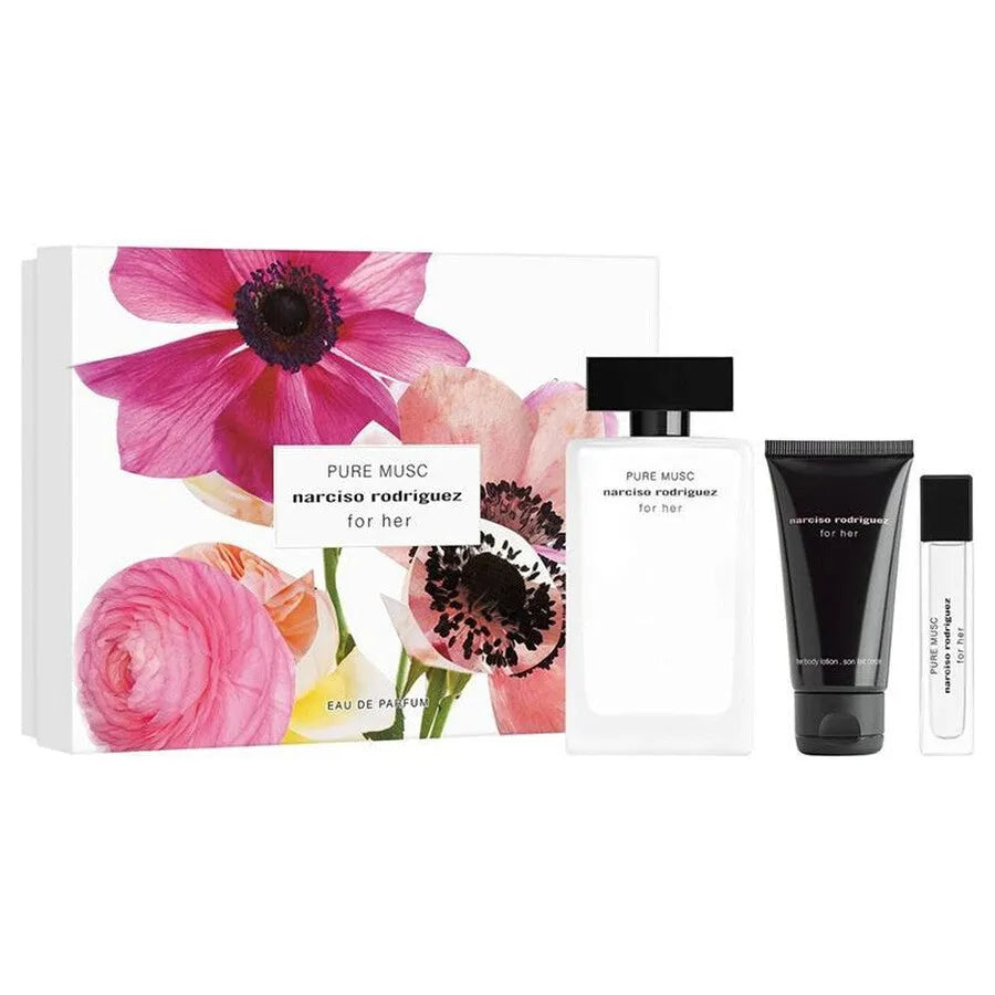 Narciso Rodriguez For Her Pure Musc EDP (W) / 3 Pc SP 100 ml; BL 50 ml; Mini SP 10 ml
