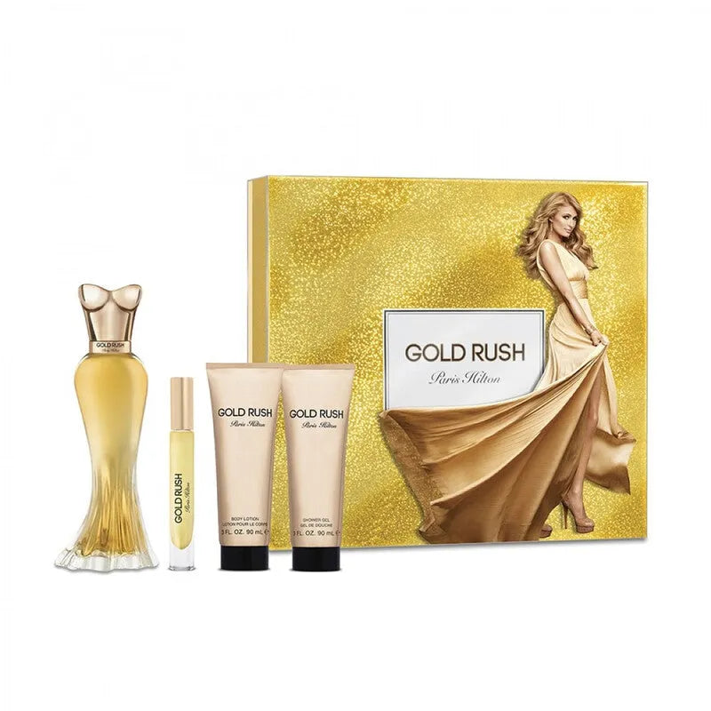 Paris Hilton Gold Rush EDP (W) / 4 Pc SP 100 ml; BL 90 ml; SG 90 ml; Mini