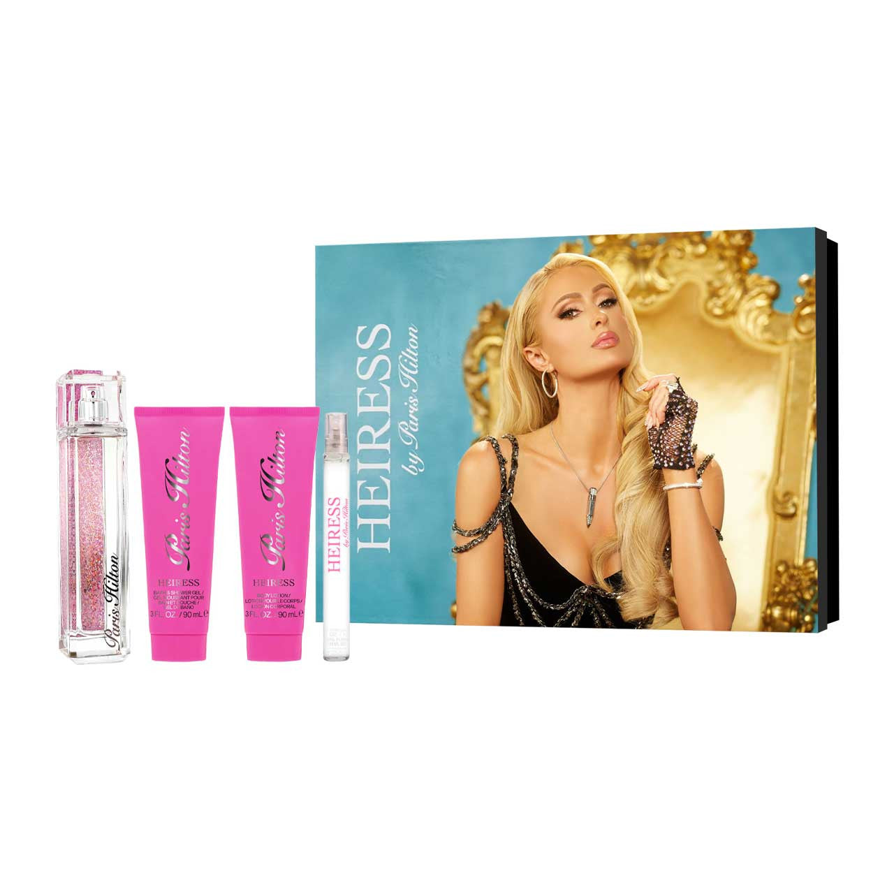 Paris Hilton Heiress EDP (W) / 4 Pc SP 100 ml; BL 90 ml; SG 90 ml; Mini