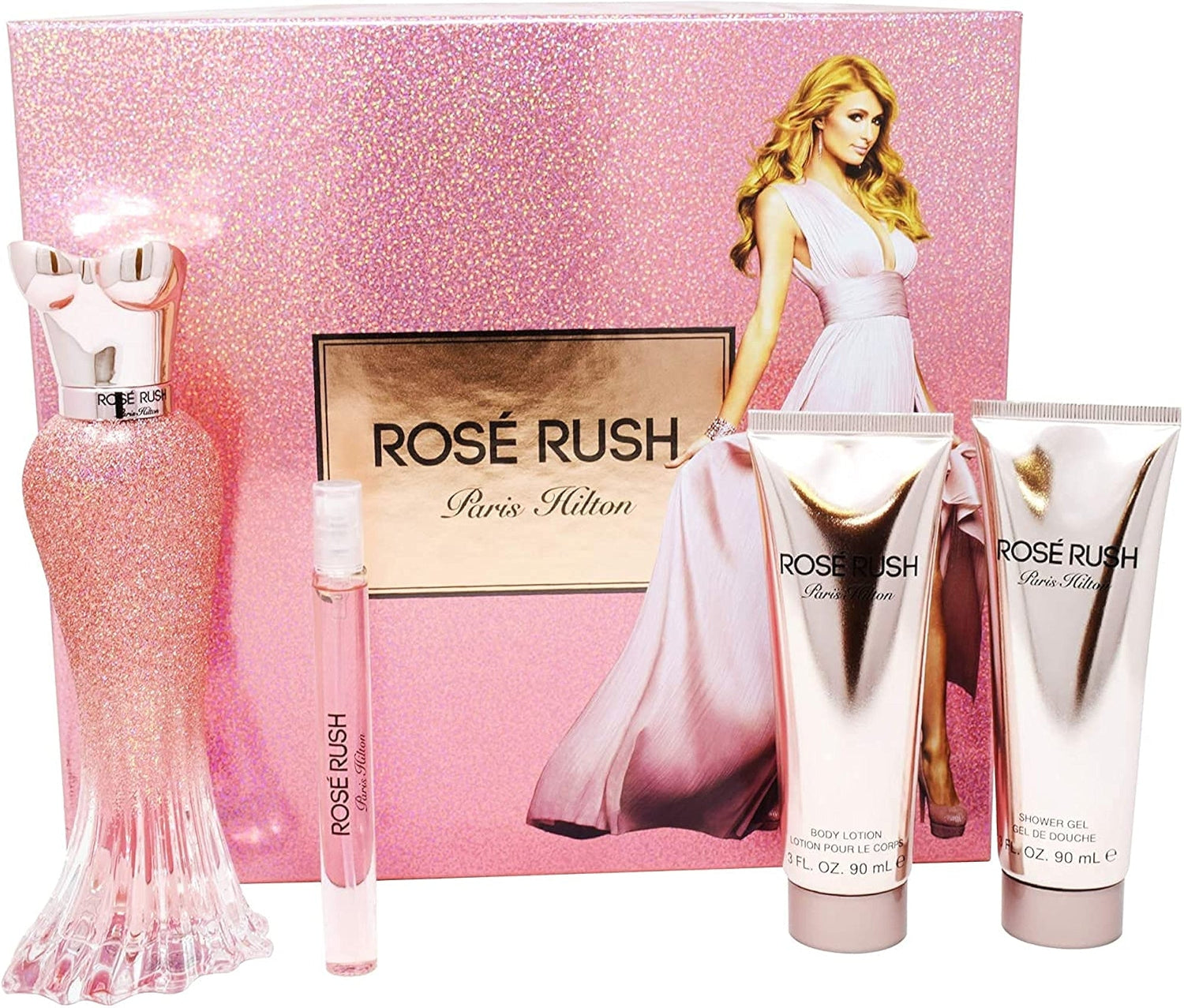 Paris Hilton Rose Rush EDP (W) / 4 Pc SP 100 ml; BL 90 ml; SG 90 ml; Mini SP 10 ml