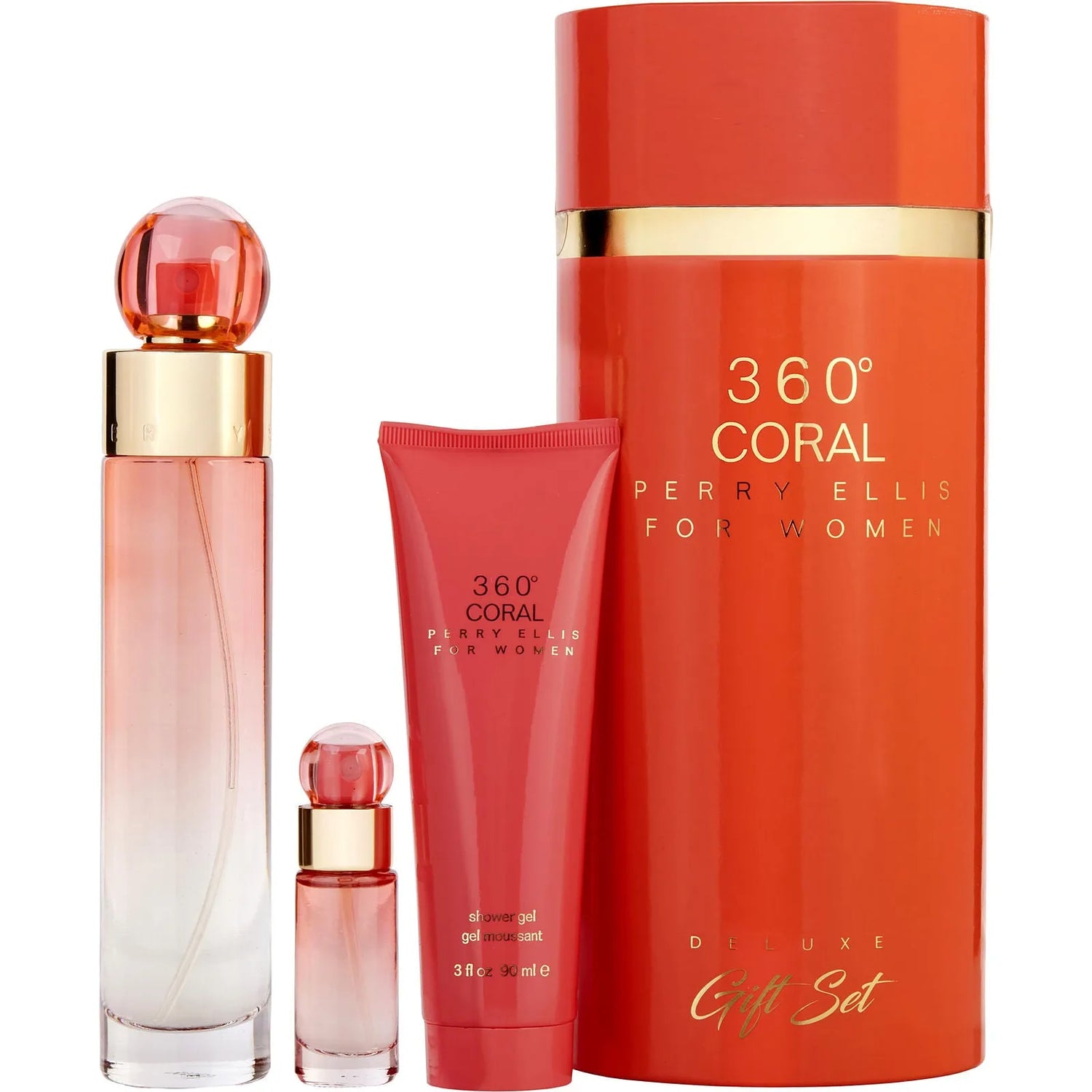 Perry Ellis 360 Coral EDP (W) / 3 Pc SP 100 ml; Mini SP 7.5 ml; SG 90 ml