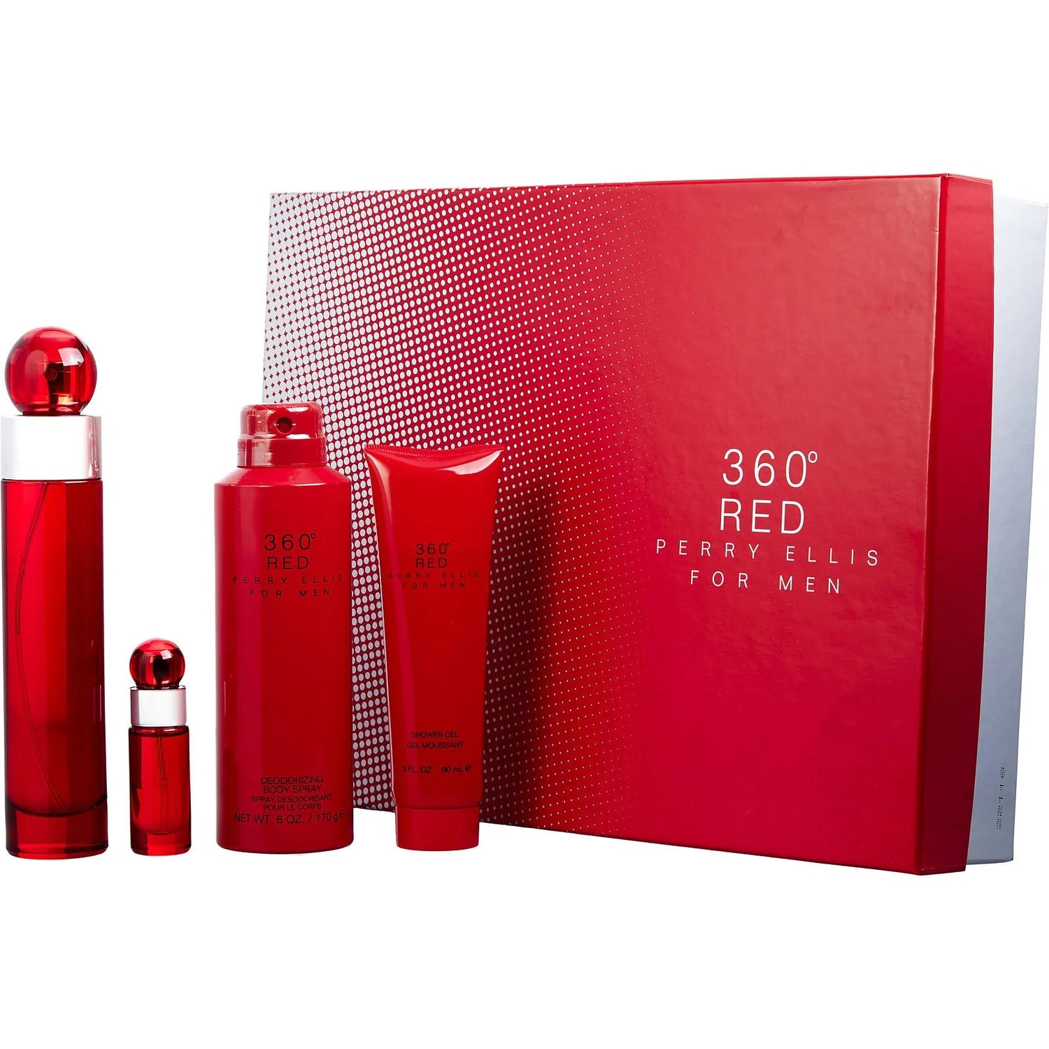 Perry Ellis 360 Red EDT (M) / 4 Pc SP 100 ml; SG 90 ml; DEO 200 ml; Mini SP 7.5 ml