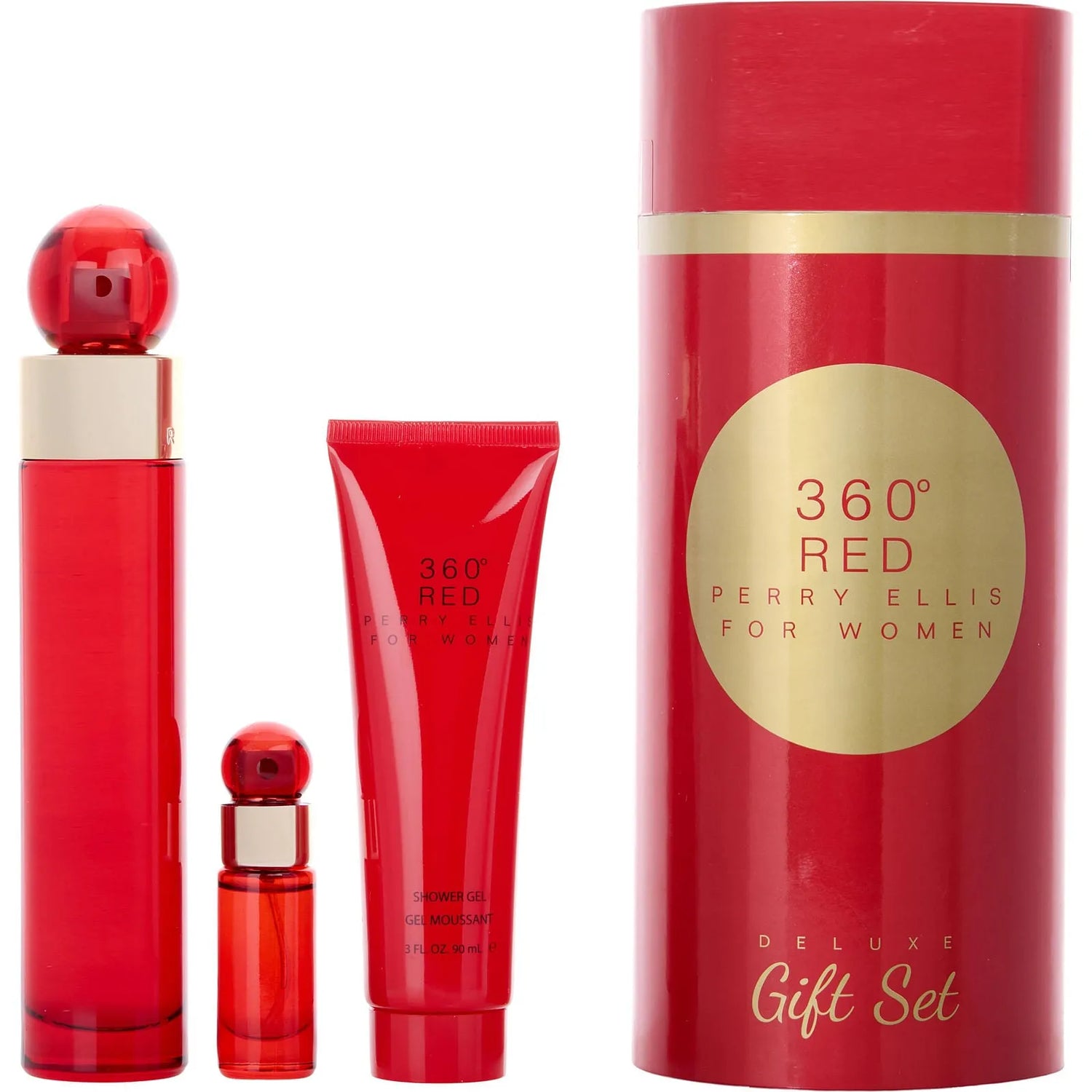 Perry Ellis 360 Red Mujer EDP (W) / 3 Pc SP 100 ml; SG 90 ml; Mini SP 7.5 ml