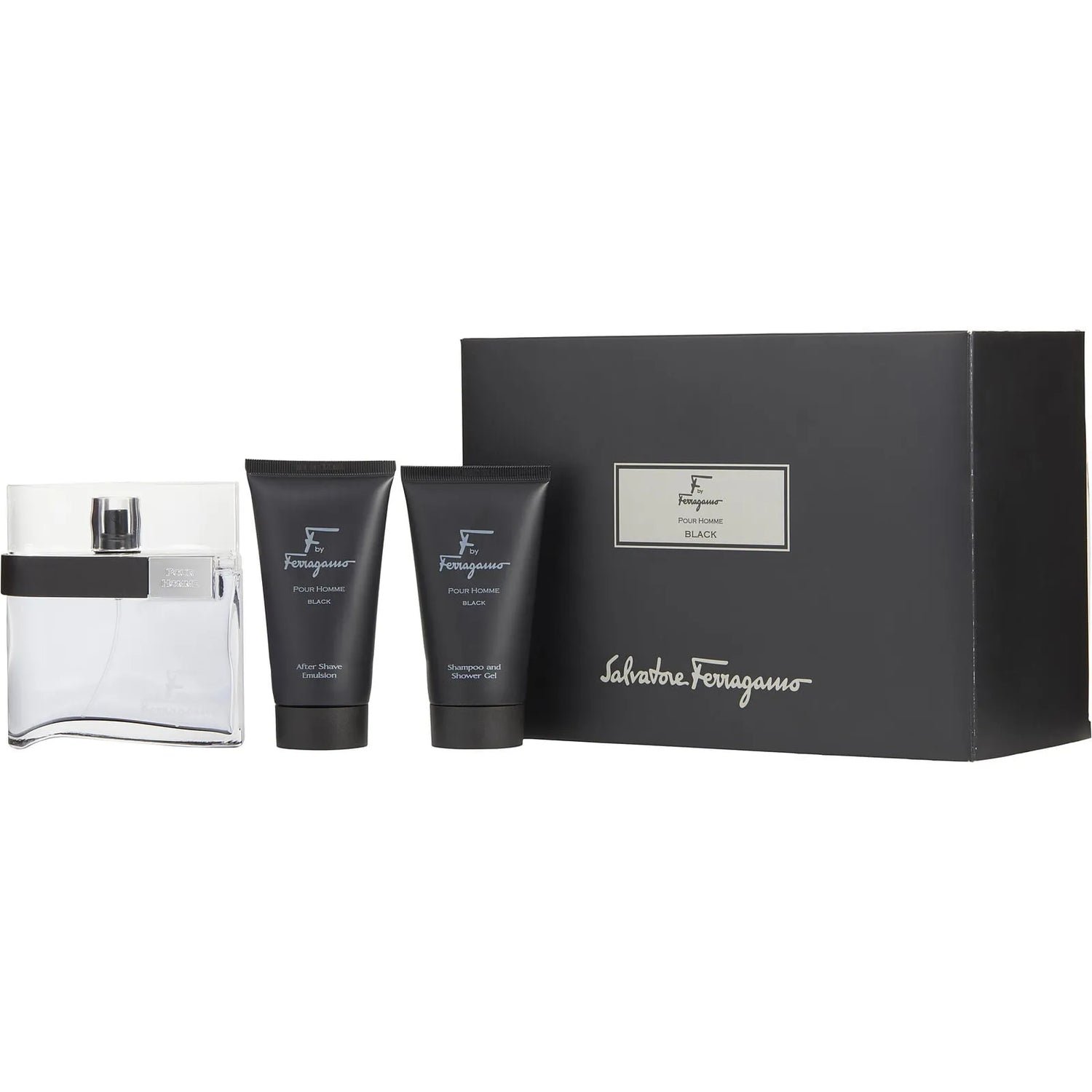 Salvatore Ferragamo F Black EDT (M) / 3 Pc SP 100ml; SG 75ml; ASB 75ml