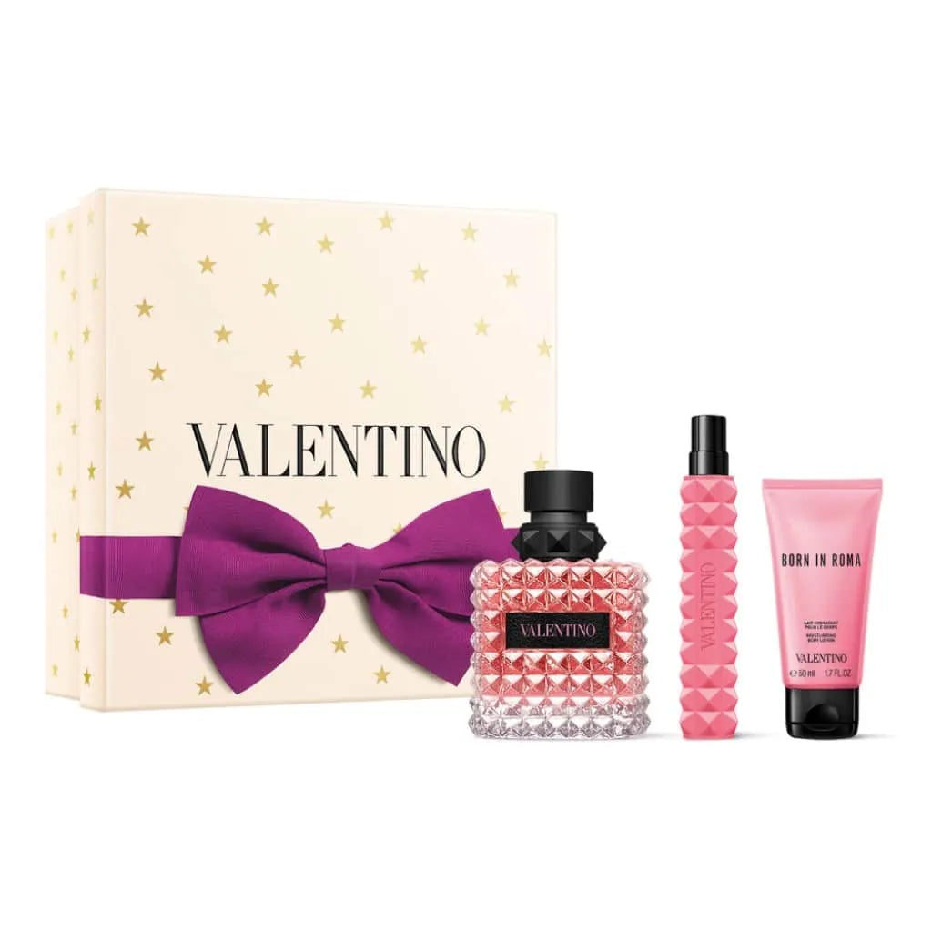 Valentino Donna Born in Roma EDP (W) / 3 Pc SP 100 ml; BL 50 ml; Mini SP 10 ml
