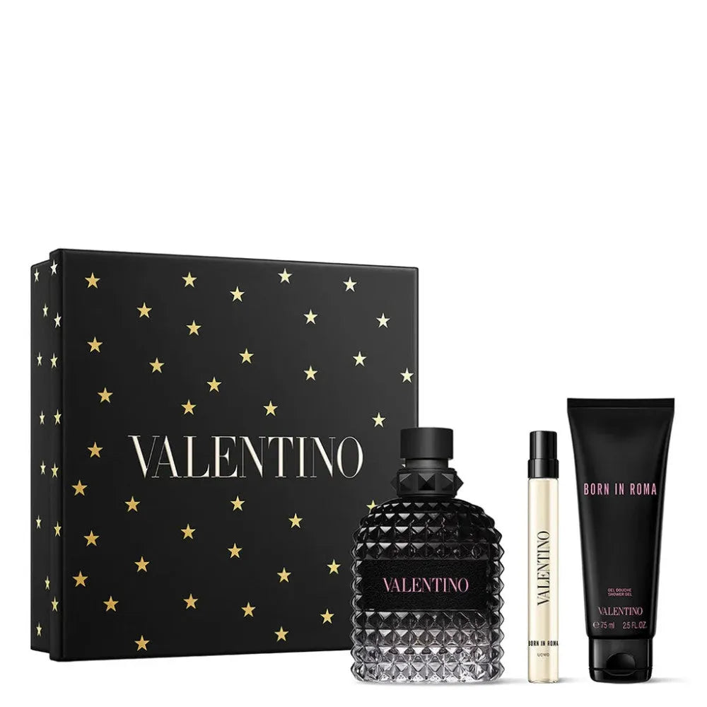 Valentino Uomo Born in Roma EDT (M) / 3 Pc SP 100 ml; SG 75 ml; Mini SP 10 ml