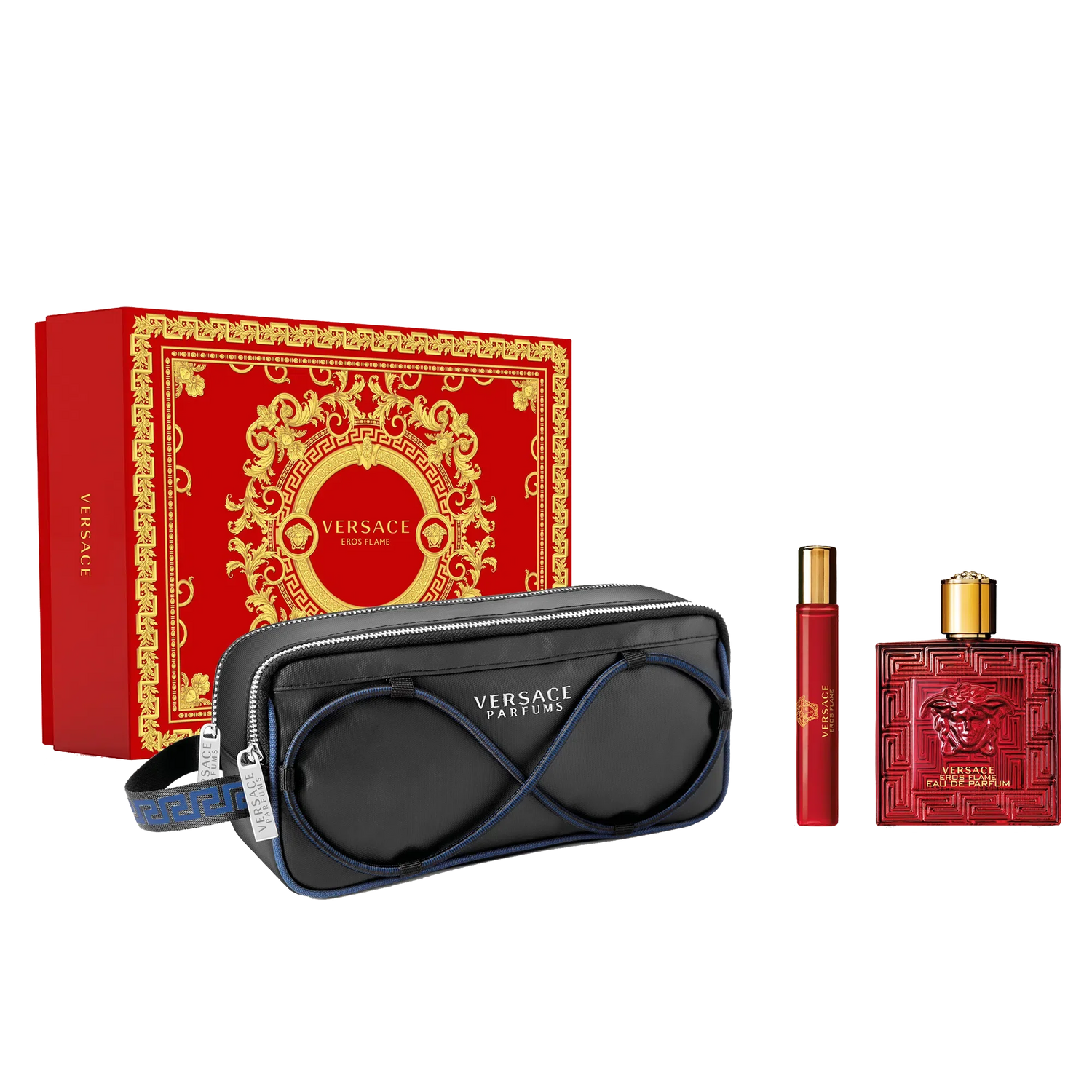 Versace Eros Flame EDP (M) / 3 Pc SP 100 ml; SP 10 ml; Trousse