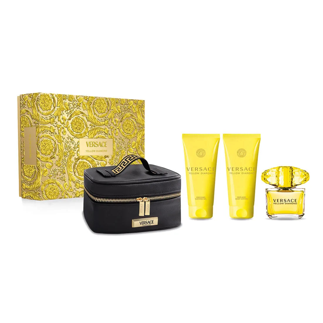 Versace Yellow Diamond EDT (W) / 4 Pc SP 90 ml; SG 100 ml; BL 100 ml; Bag
