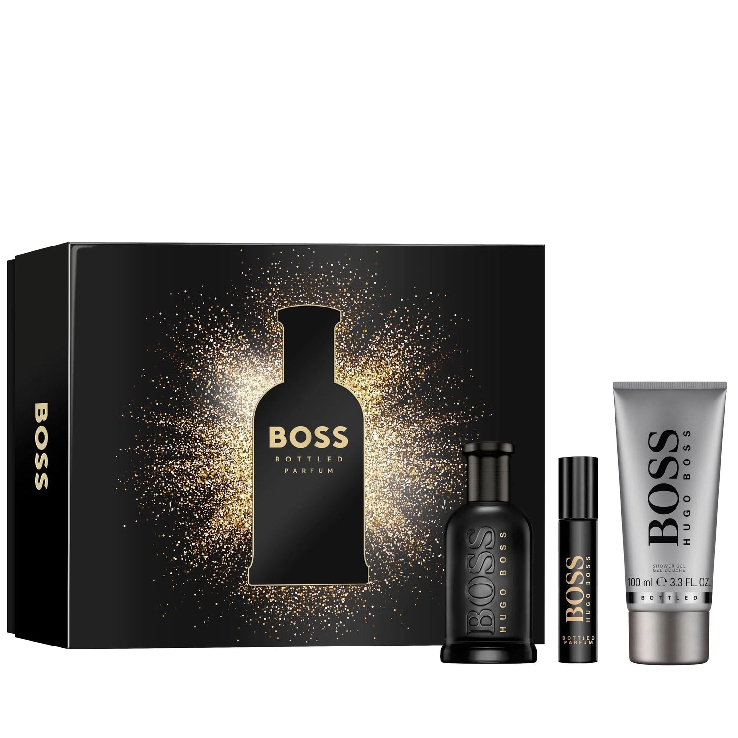 Hugo Boss Boss Bottled Parfum (M) / 3 Pc SP 100 ml;  SG 75 ml; SP 10 ml