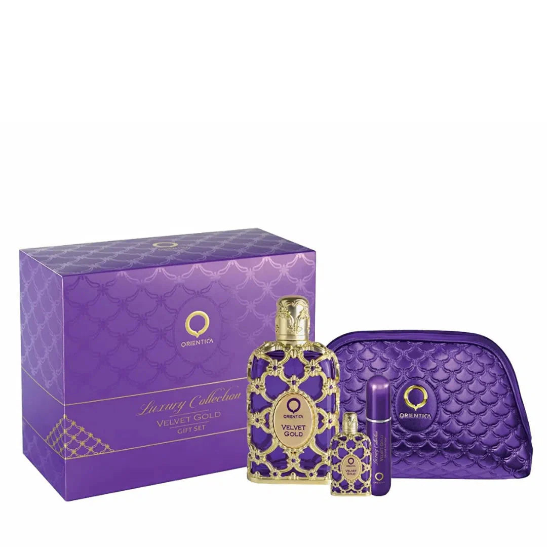 Orientica Velvet Gold EDP (U) / 4 Pc SP 80 ml; Mini; Atomizador; Bag